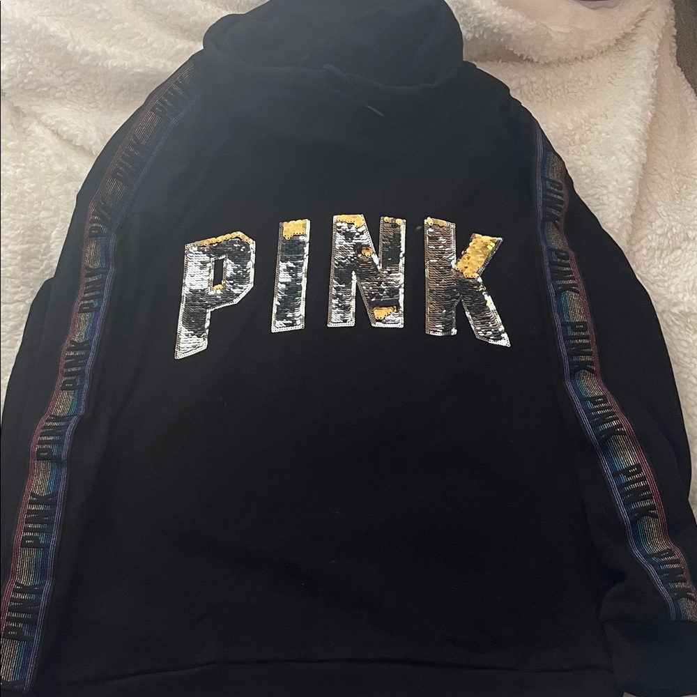 PINK Victoria's Secret Black Hooodie Sweater for Women